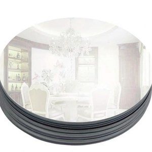 Round, Silver, Acrylic, Mirror Centerpiece Plate